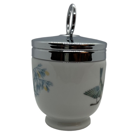 Vintage Royal Worcester Porcelain Egg Coddler with Bird Scene - Picture 8 of 10